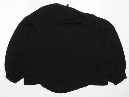 Womens UK Size 14 Julien Macdonald Black Basic Blouse