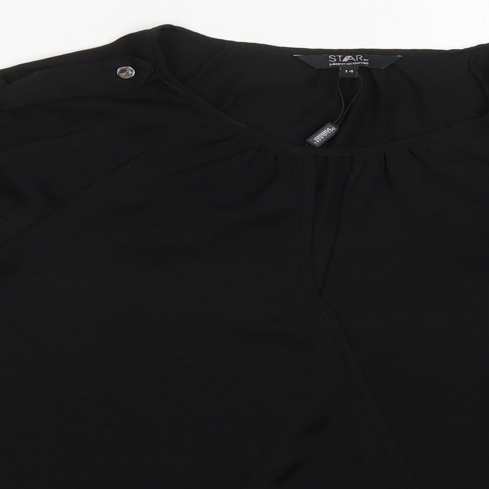 Womens UK Size 14 Julien Macdonald Black Basic Blouse