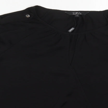 Womens UK Size 14 Julien Macdonald Black Basic Blouse