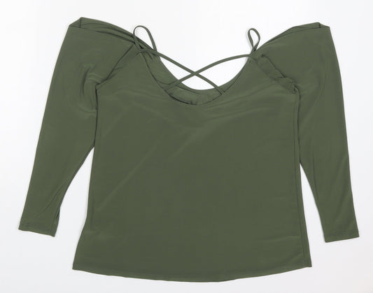 Womens UK Size 6 Miss Selfridge Green Basic T-Shirt