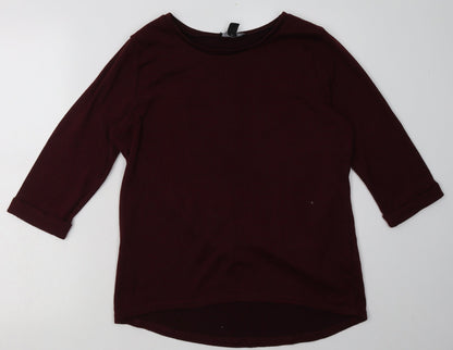 Additional front view of New Look women’s red polyester pullover sweatshirt, size UK 12, pullover