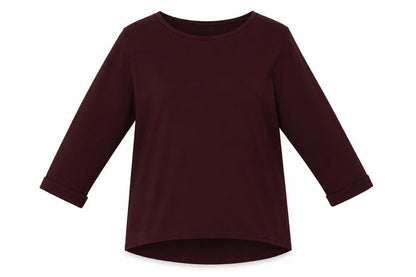 Front view of New Look women’s red polyester pullover sweatshirt, size UK 12, pullover