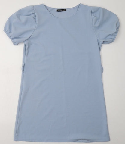 Boohoo Womens Blue  Polyester A-Line  Size 14  Crew Neck Pullover