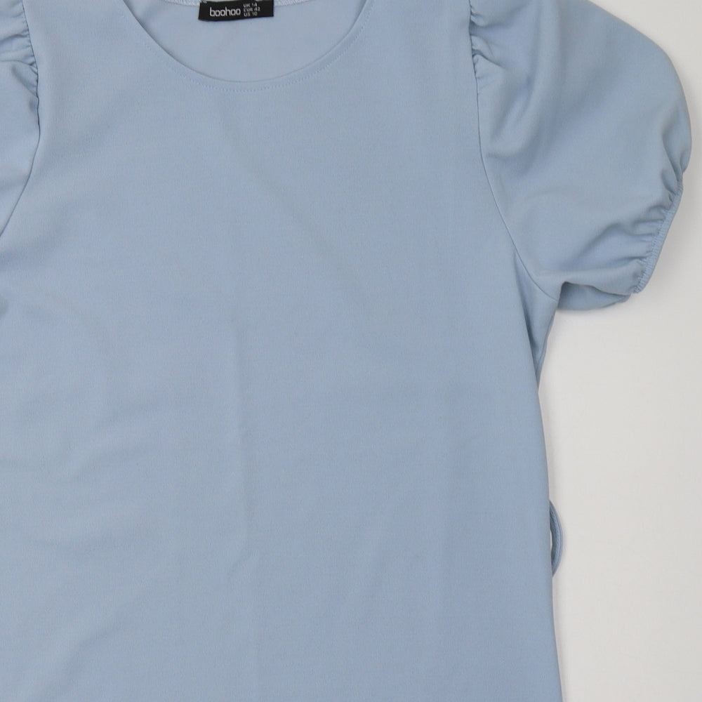 Boohoo Womens Blue  Polyester A-Line  Size 14  Crew Neck Pullover