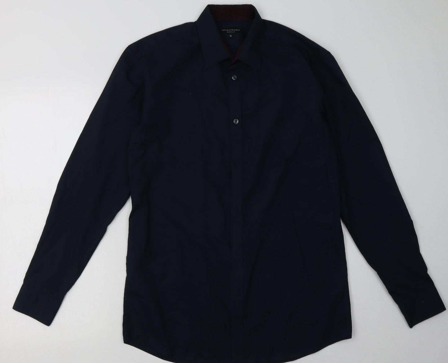 Mens UK Size 15 Matalan Blue  Button-Up Long Sleeve Casual Shirt