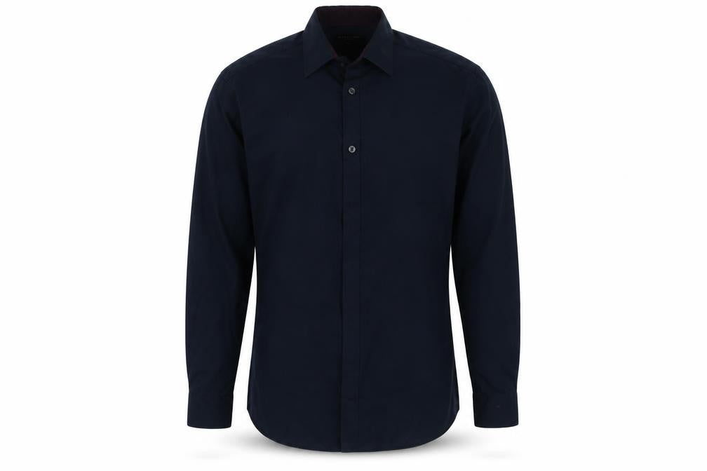 Mens UK Size 15 Matalan Blue  Button-Up Long Sleeve Casual Shirt