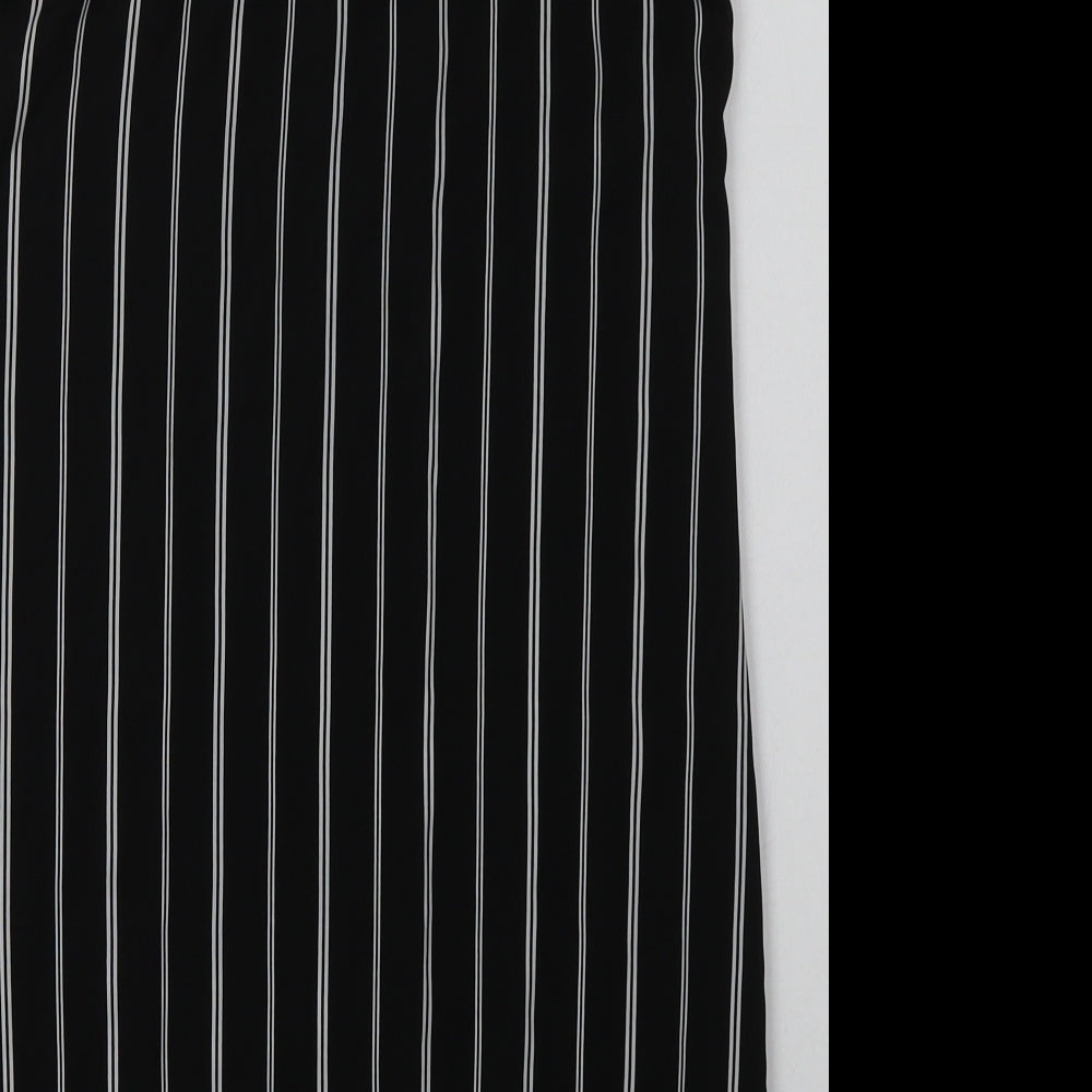 FOREVER 21 Womens Black Striped Polyester A-Line  Size S  V-Neck Pullover