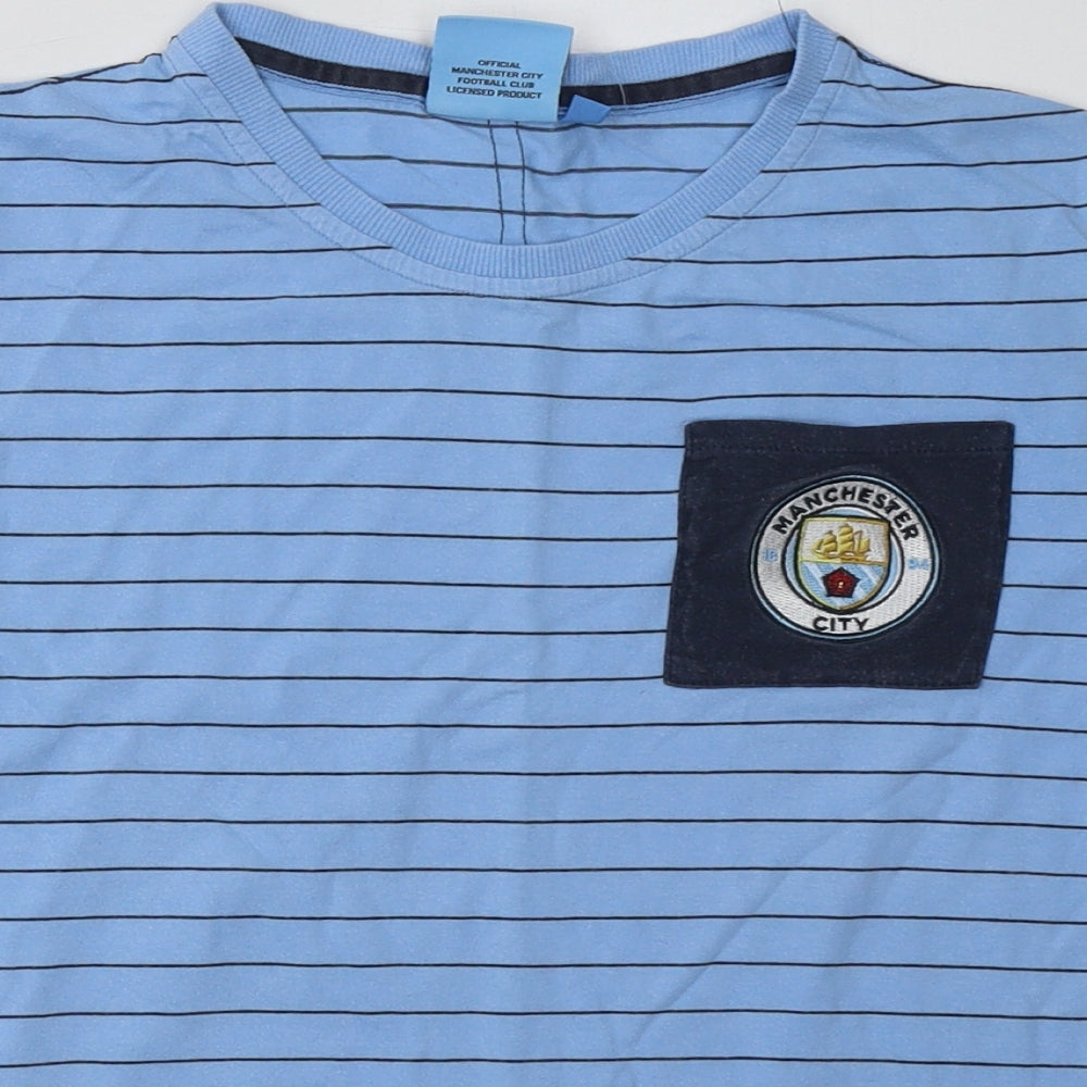 Fanatics Boys Blue Striped Cotton Basic T-Shirt Size 12-13 Years Crew Neck Pullover - Everton FC