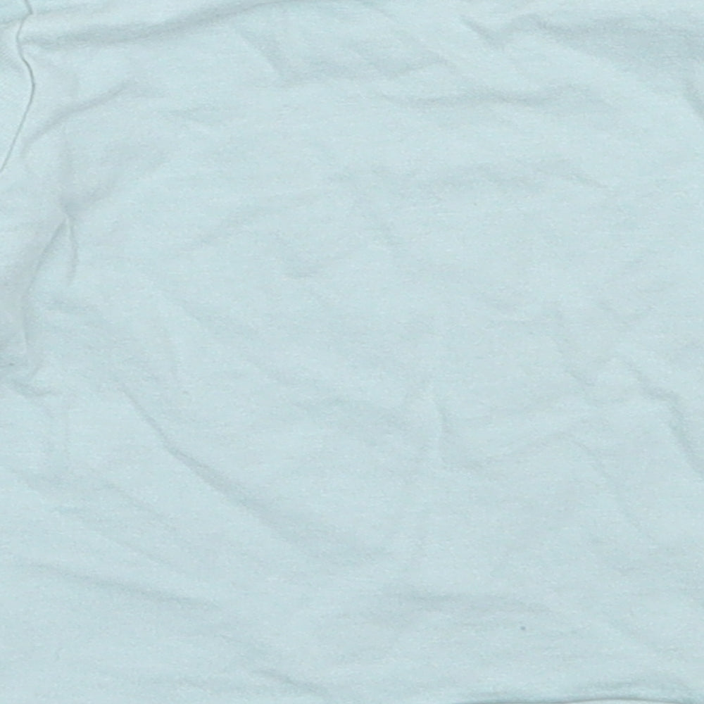 George Girls Blue  Cotton Basic T-Shirt Size 3-6 Months Round Neck