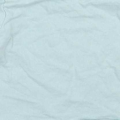 George Girls Blue  Cotton Basic T-Shirt Size 3-6 Months Round Neck