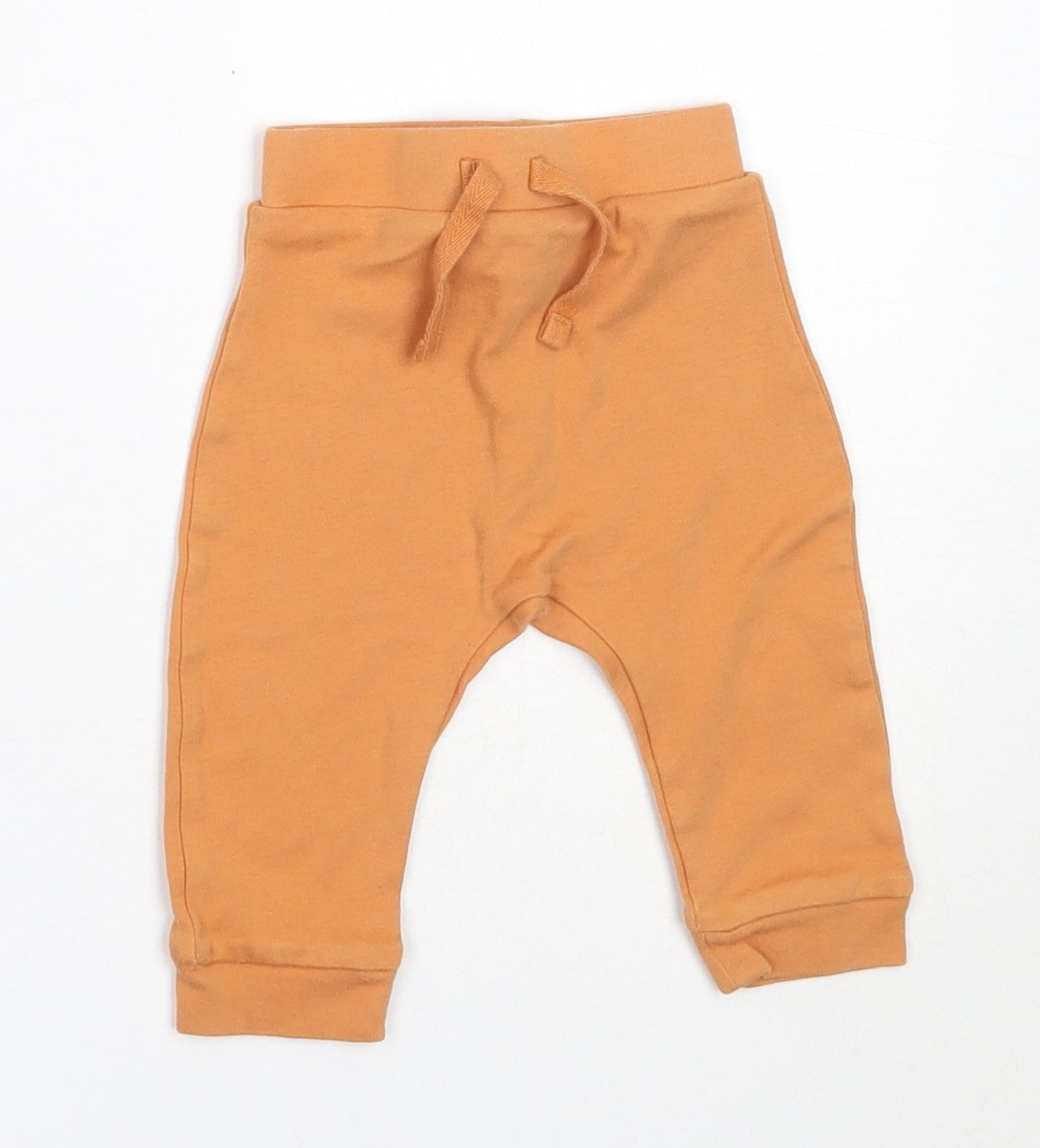 George Boys Orange  Cotton Jogger Trousers Size 3-6 Months