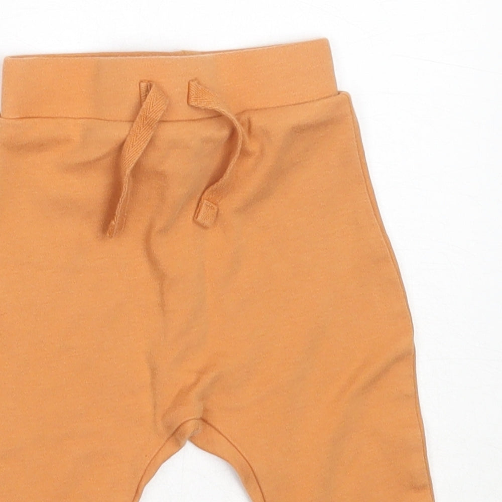 George Boys Orange  Cotton Jogger Trousers Size 3-6 Months