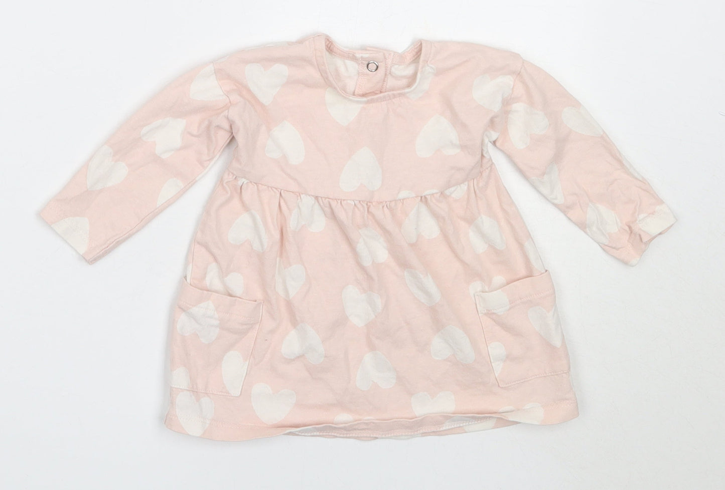 George Girls Pink  Cotton Fit & Flare  Size 3-6 Months  Round Neck