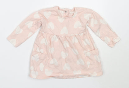 George Girls Pink  Cotton Fit & Flare  Size 3-6 Months  Round Neck