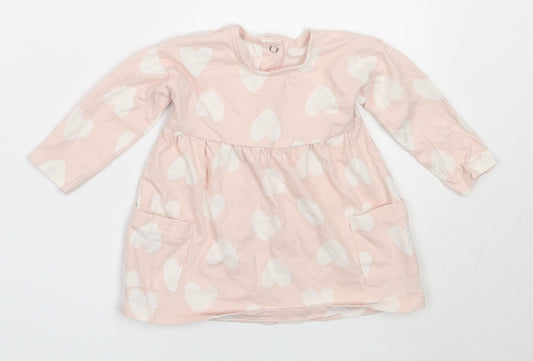 George Girls Pink  Cotton Fit & Flare  Size 3-6 Months  Round Neck