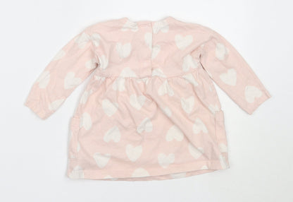 George Girls Pink  Cotton Fit & Flare  Size 3-6 Months  Round Neck