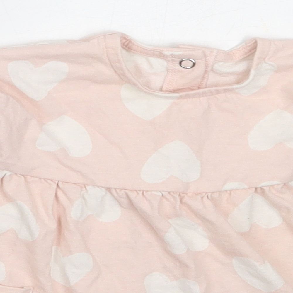 George Girls Pink  Cotton Fit & Flare  Size 3-6 Months  Round Neck