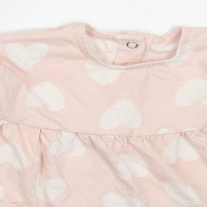 George Girls Pink  Cotton Fit & Flare  Size 3-6 Months  Round Neck