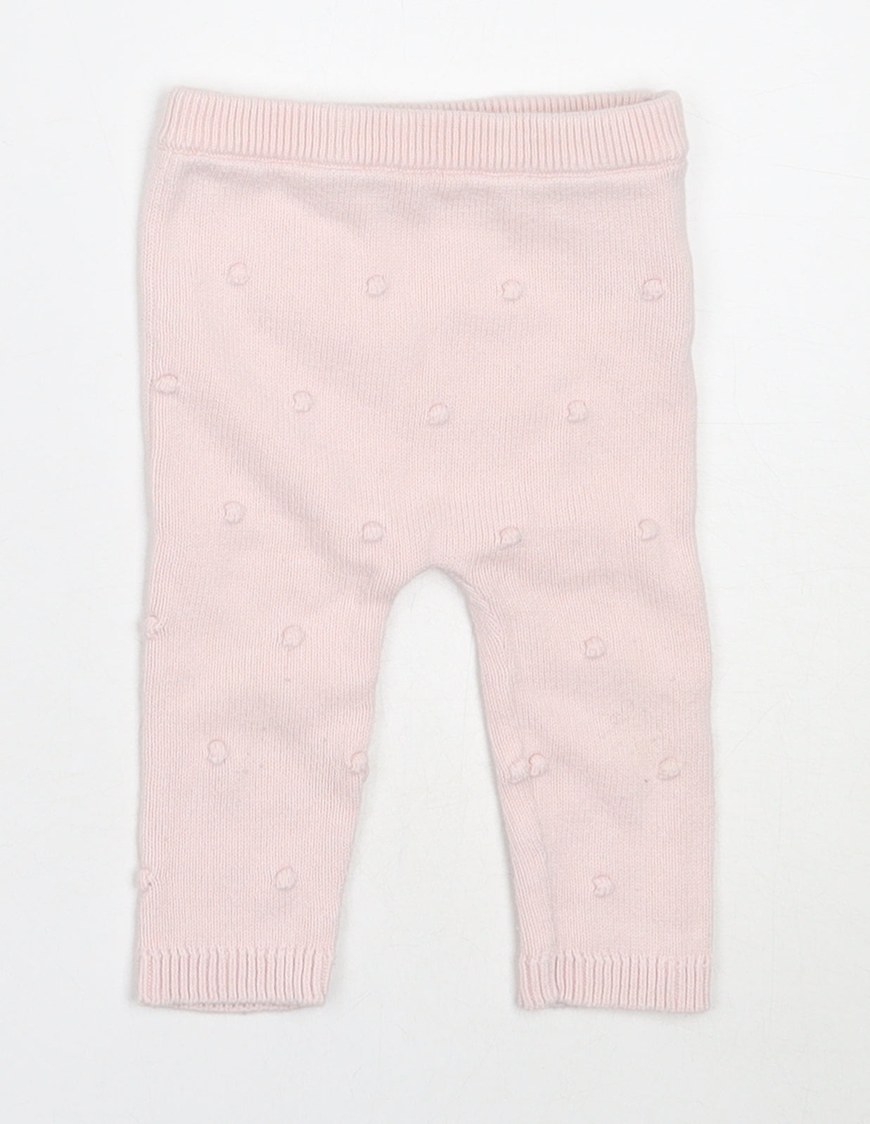 F&F Girls Pink  Cotton Capri Leggings Size 3-6 Months