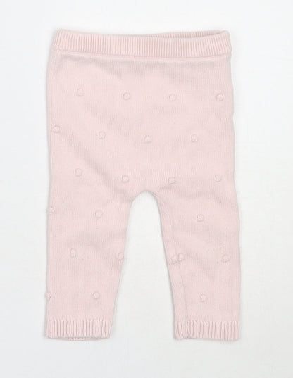 F&F Girls Pink  Cotton Capri Leggings Size 3-6 Months