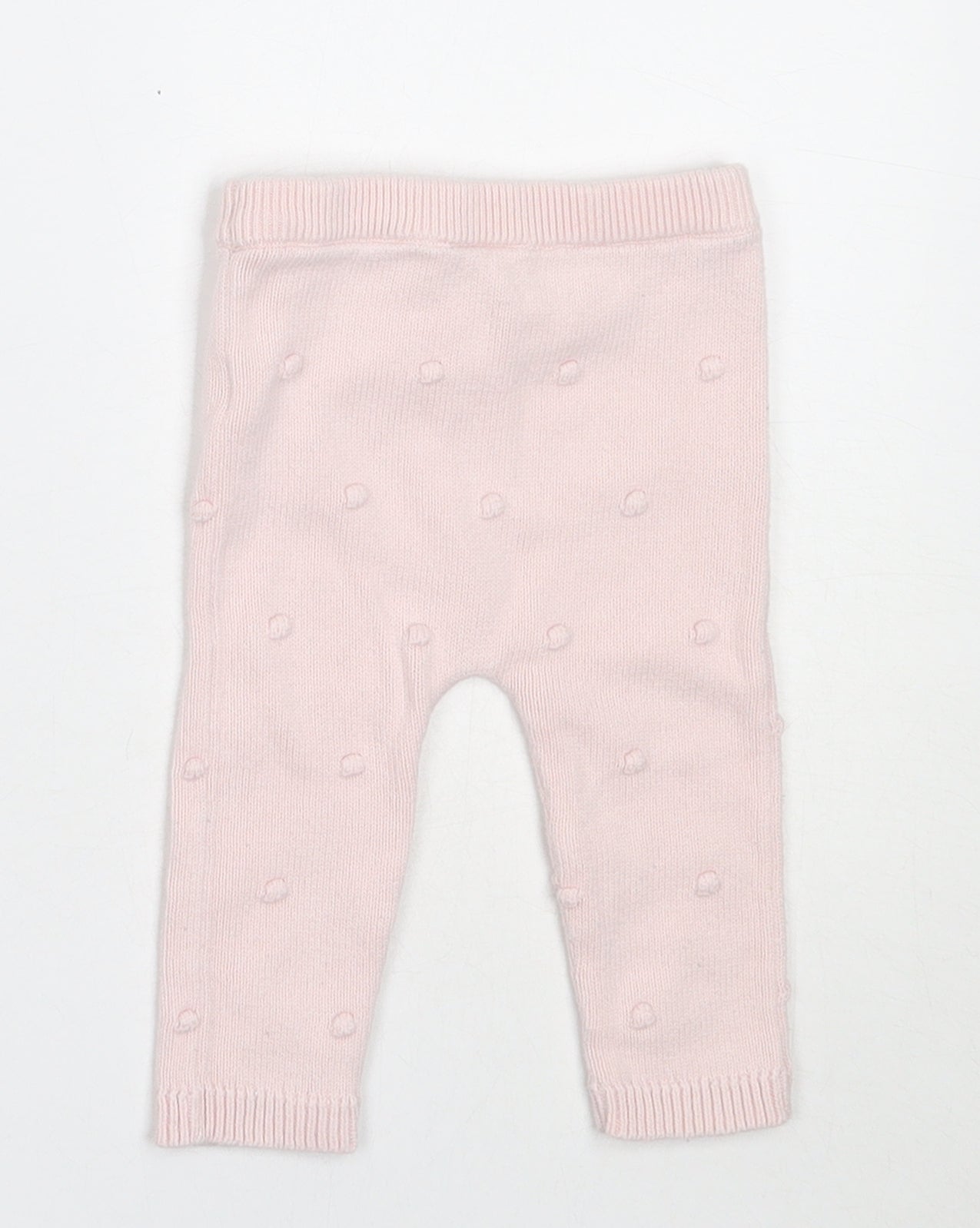 F&F Girls Pink  Cotton Capri Leggings Size 3-6 Months