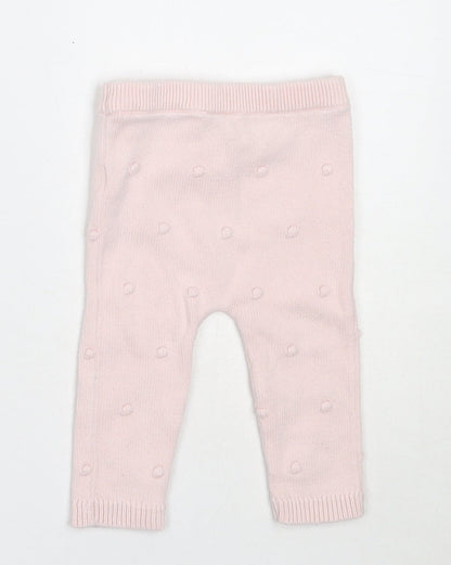 F&F Girls Pink  Cotton Capri Leggings Size 3-6 Months