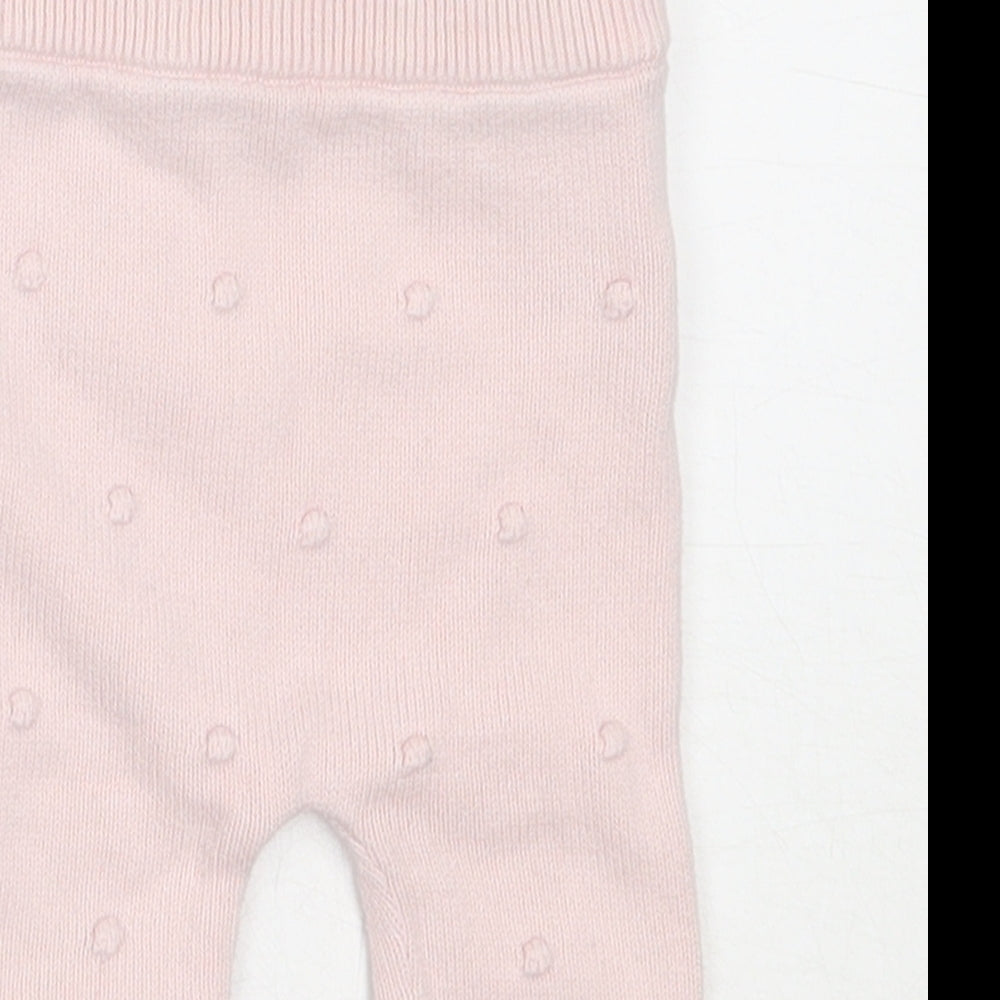 F&F Girls Pink  Cotton Capri Leggings Size 3-6 Months