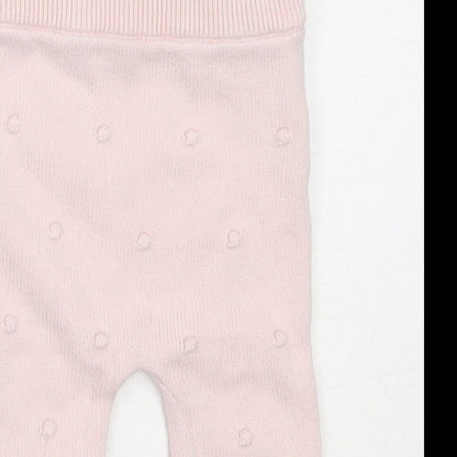 F&F Girls Pink  Cotton Capri Leggings Size 3-6 Months