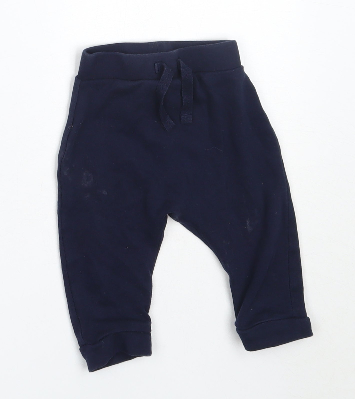 George Boys Blue  Cotton Jogger Trousers Size 3-6 Months