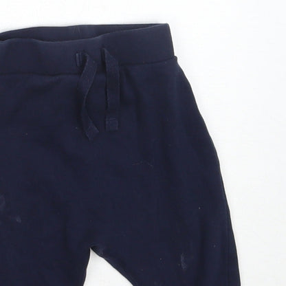 George Boys Blue  Cotton Jogger Trousers Size 3-6 Months