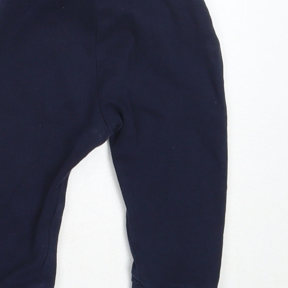 George Boys Blue  Cotton Jogger Trousers Size 3-6 Months