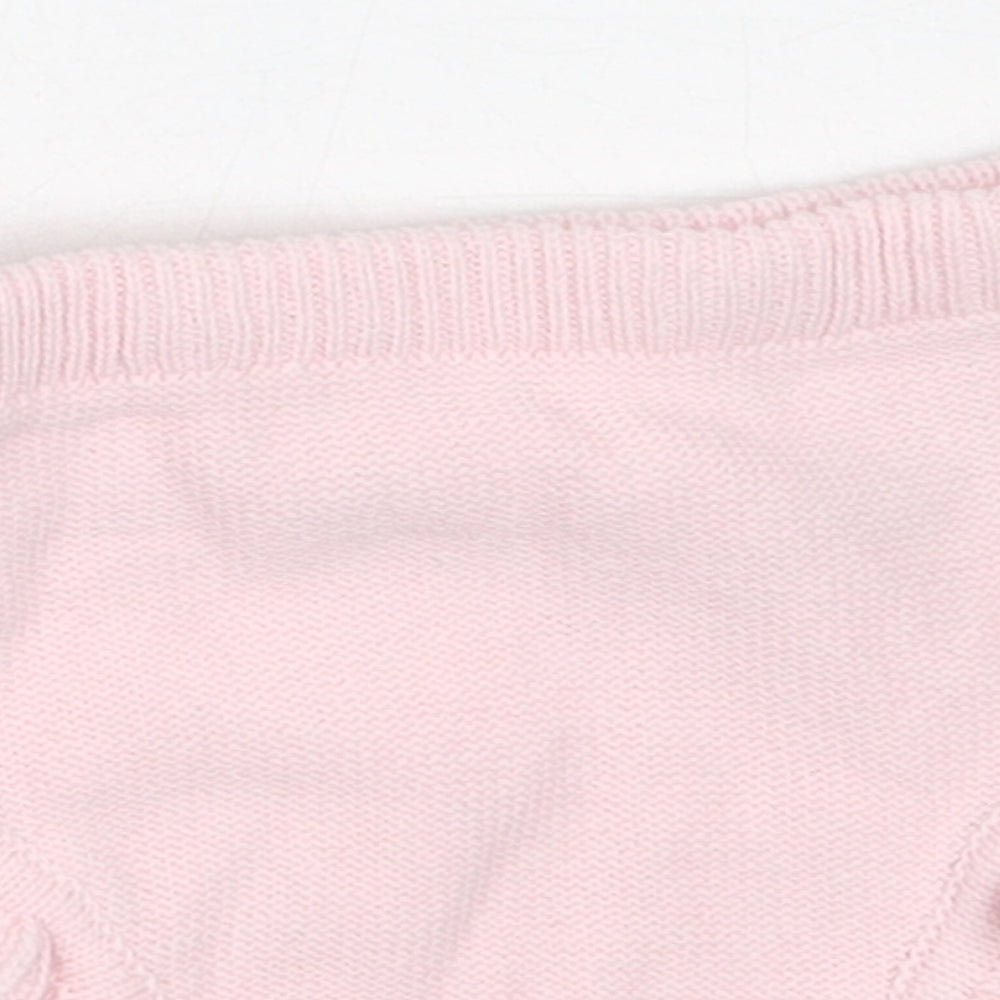 Nutmeg Girls Pink  Cotton Cropped Trousers Size 3-6 Months