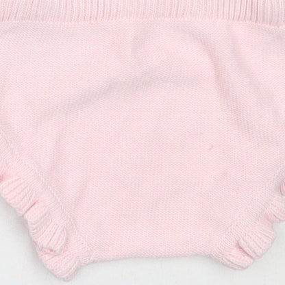 Nutmeg Girls Pink  Cotton Cropped Trousers Size 3-6 Months