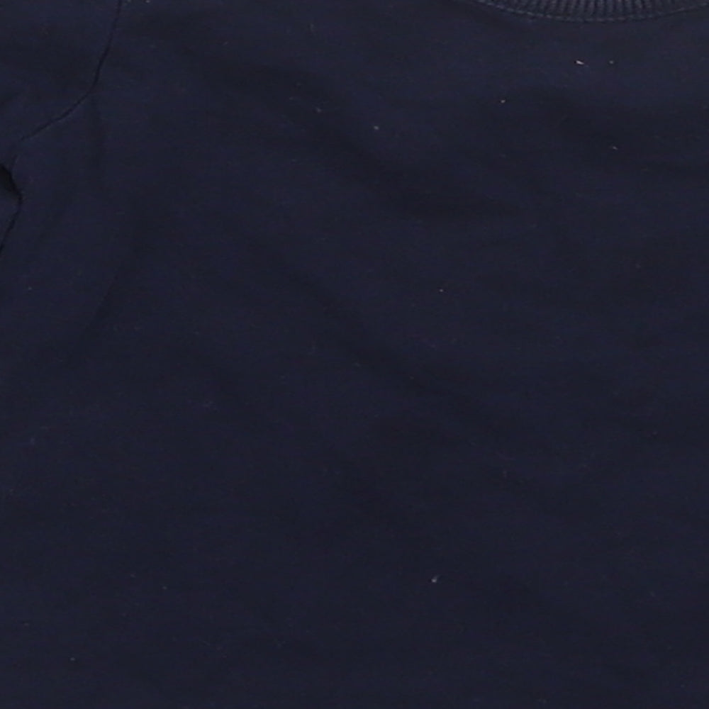 George Girls Blue  Cotton Basic T-Shirt Size 3-6 Months Round Neck