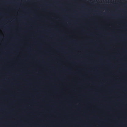 George Girls Blue  Cotton Basic T-Shirt Size 3-6 Months Round Neck