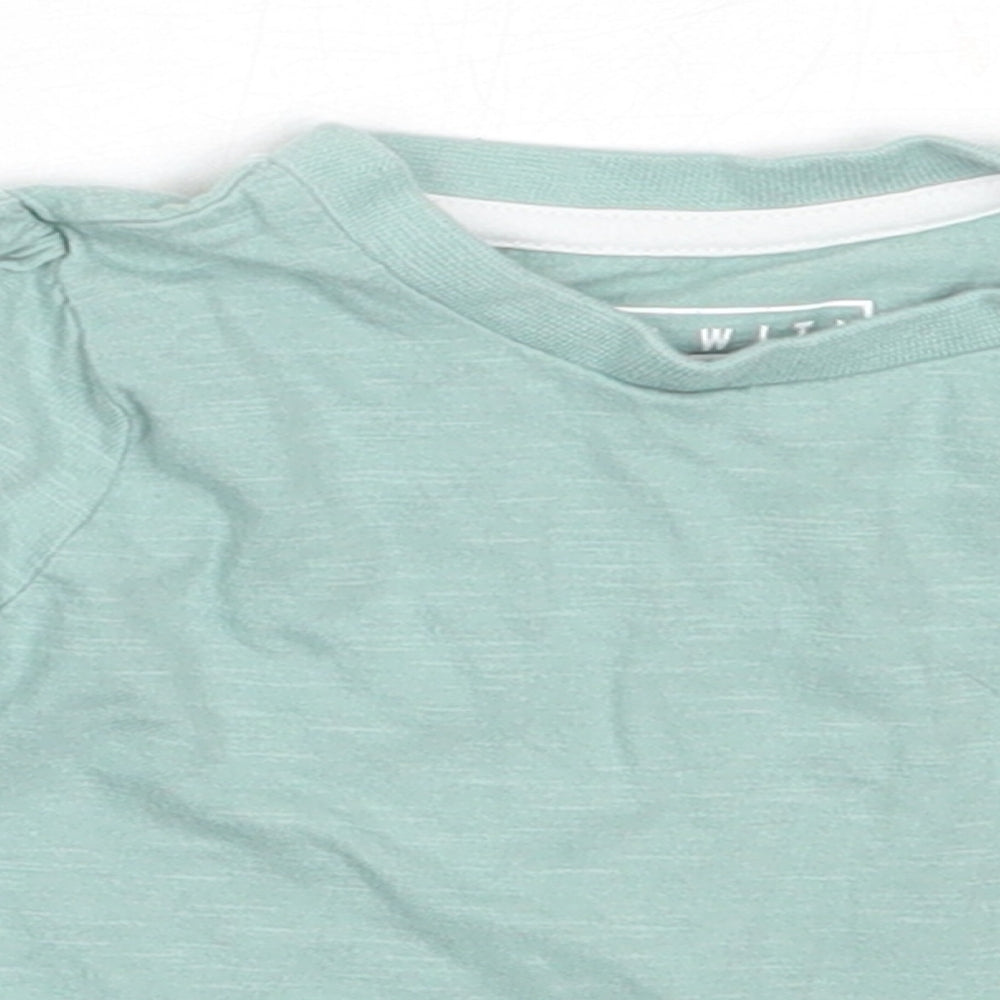 Primark Girls Blue  Cotton Basic T-Shirt Size 3-6 Months Round Neck