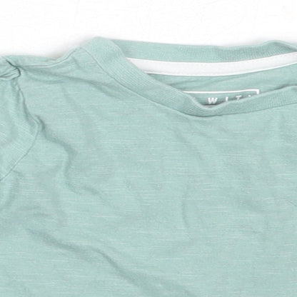 Primark Girls Blue  Cotton Basic T-Shirt Size 3-6 Months Round Neck