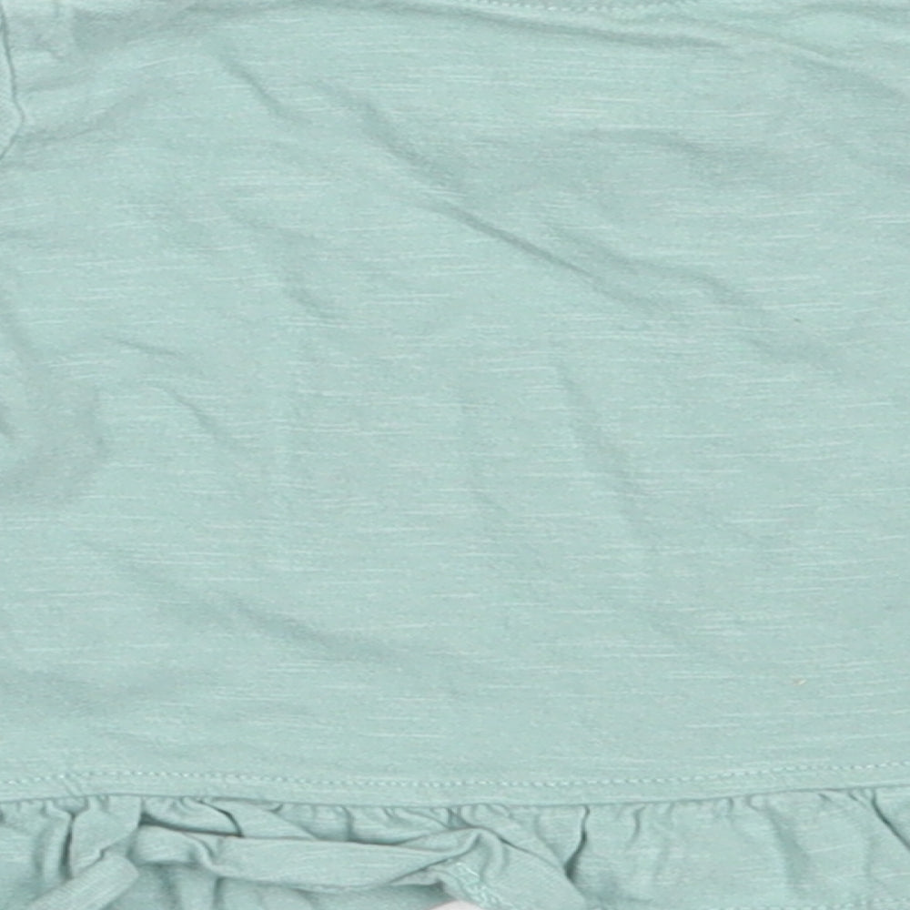 Primark Girls Blue  Cotton Basic T-Shirt Size 3-6 Months Round Neck