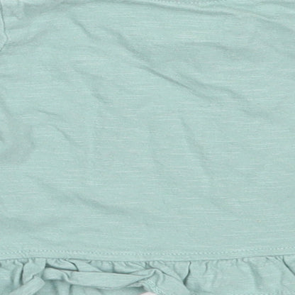 Primark Girls Blue  Cotton Basic T-Shirt Size 3-6 Months Round Neck