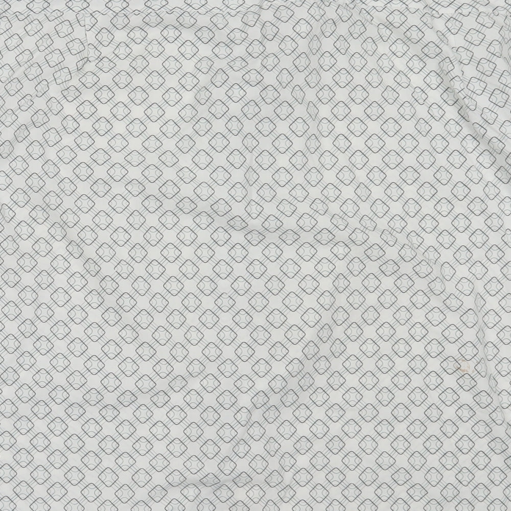 Mens UK Size L Petroleum White  Button-Up Short Sleeve Casual Shirt