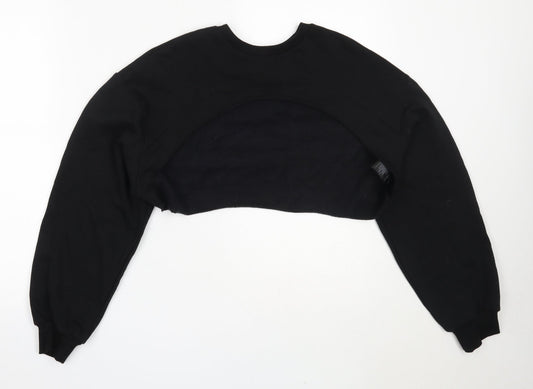 H&M Womens Black  Cotton Pullover Sweatshirt Size XS