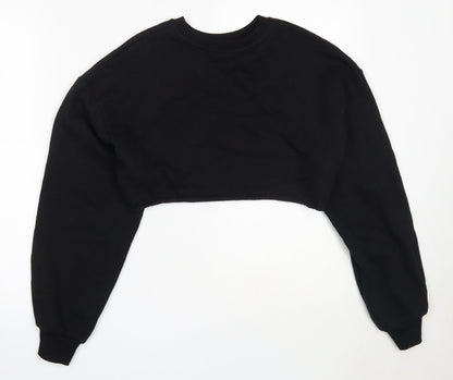H&M Womens Black  Cotton Pullover Sweatshirt Size XS