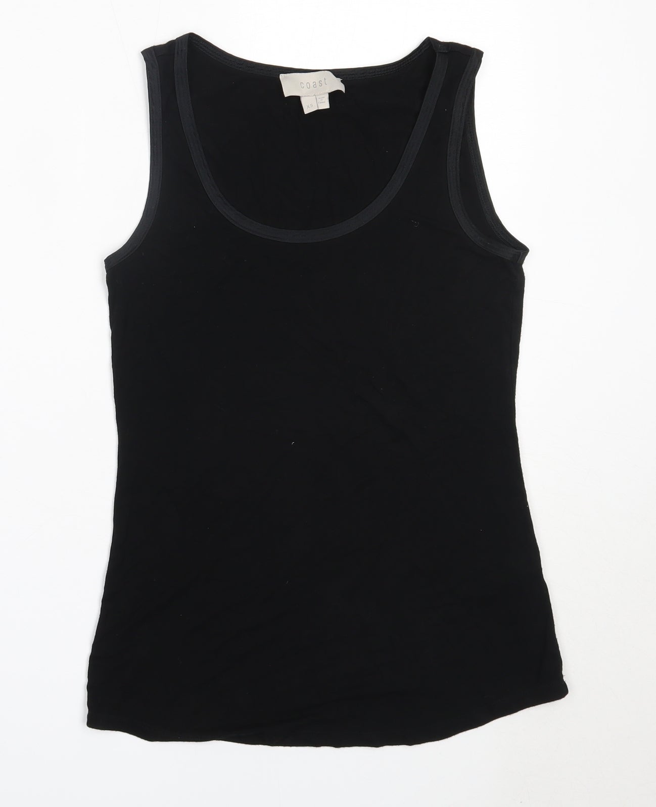 Coast Womens Black  Viscose Basic Tank Size XS Round Neck