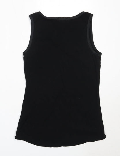Coast Womens Black  Viscose Basic Tank Size XS Round Neck