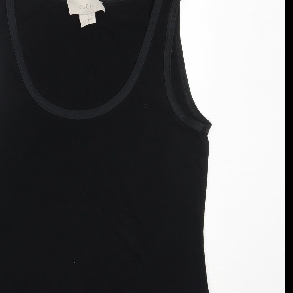 Coast Womens Black  Viscose Basic Tank Size XS Round Neck
