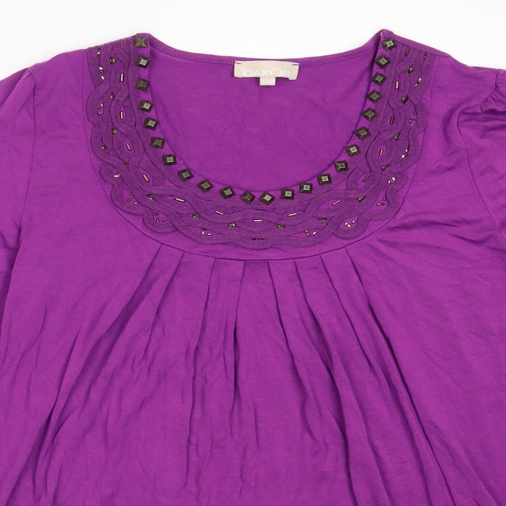 Womens UK Size 42 Daxon Purple Basic Blouse