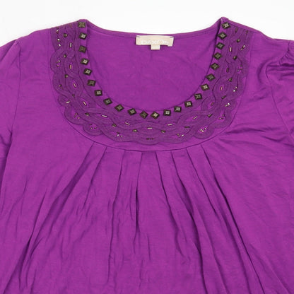 Womens UK Size 42 Daxon Purple Basic Blouse