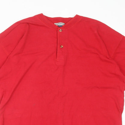 Hardwear Mens Red  Cotton  T-Shirt Size M Round Neck