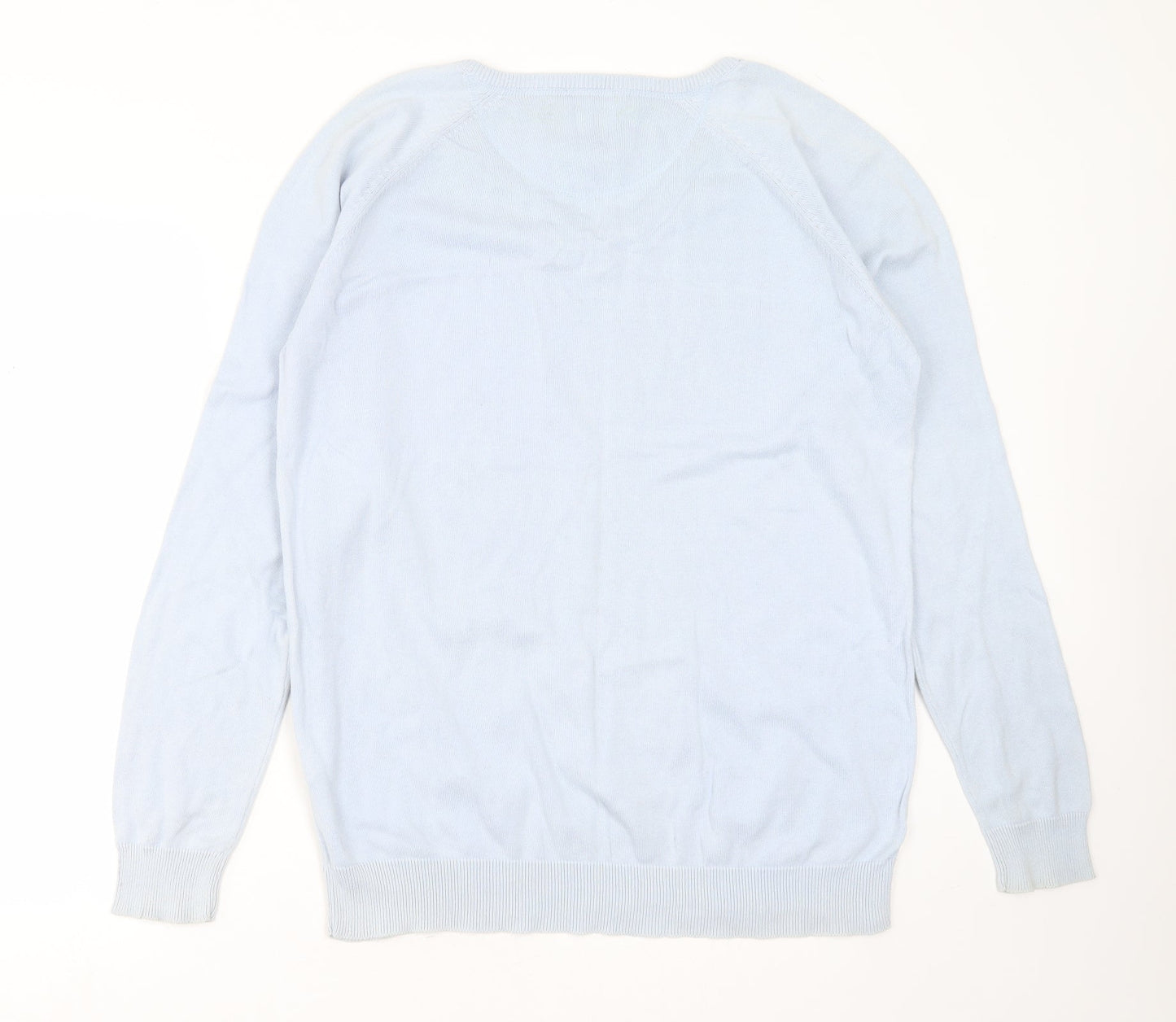 Urban Vintage  Mens Blue V-Neck  Cotton Pullover Jumper Size XL