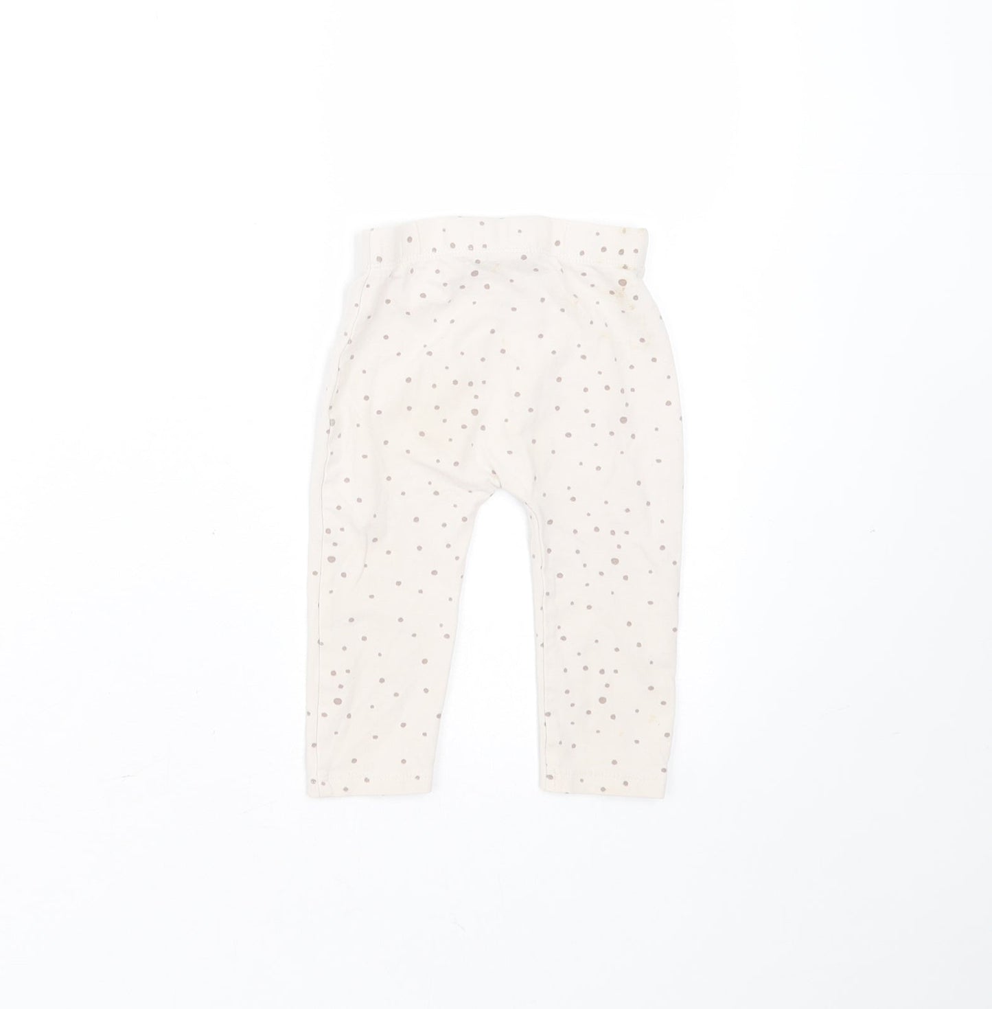 George Girls Beige Spotted Cotton  Trousers Size 6-9 Months   - leggings